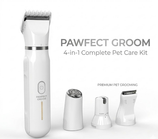 🔥 LAST DAY 50% OFF 🔥 Pawfect Groom Pro 🐶 4-in-1 Electric Clippers with 4 Interchangeable Blades