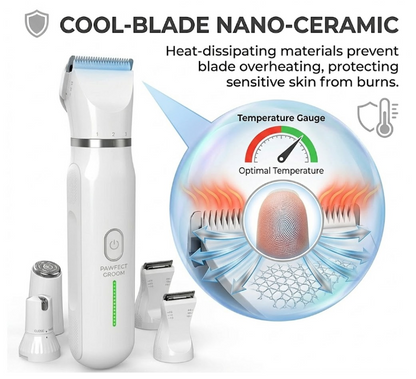 🔥 LAST DAY 50% OFF 🔥 Pawfect Groom Pro 🐶 4-in-1 Electric Clippers with 4 Interchangeable Blades